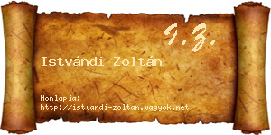 Istvándi Zoltán névjegykártya