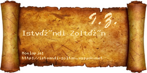 Istvándi Zoltán névjegykártya